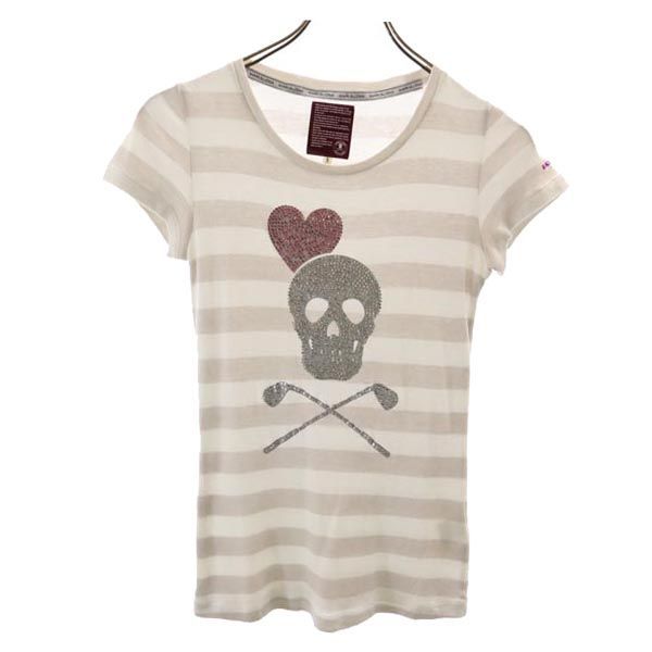 美品❗️マークアンドロナ WM 長袖ニットセーター Vネック ボーダー