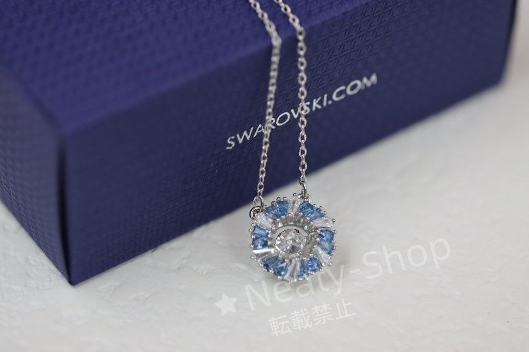 💗新品💗Swarovski  ファッショグラデーションブルードリルフラワー鎖骨ネックレス