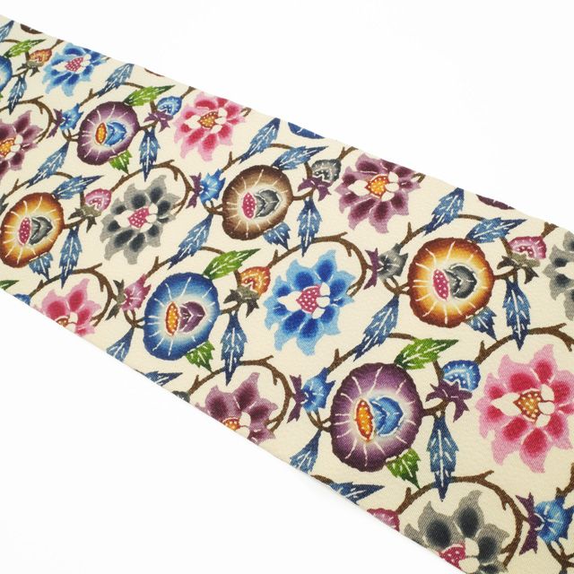 新古品】人間国宝 玉那覇有公 名古屋帯 九寸 本場琉球紅型 琉球