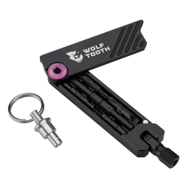 WOLF TOOTH ウルフトゥース 6-Bit Hex Wrench Multi-Tool with Keyring Bolt 11機能マルチツール パープル