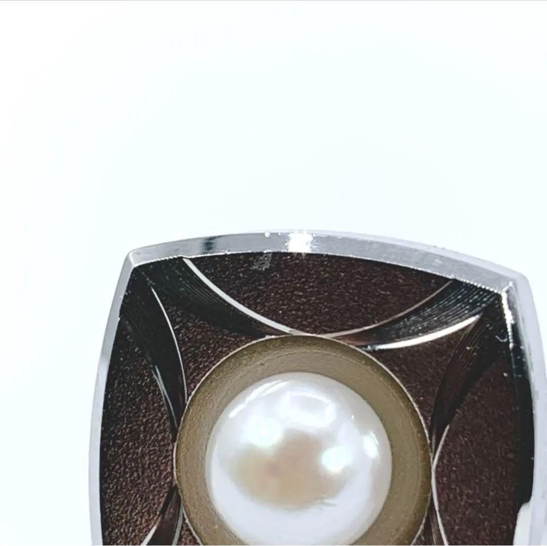  カフリンクス カフス シルバー 6.5 mm 本真珠 パール 1粒 カフリンクス 小物