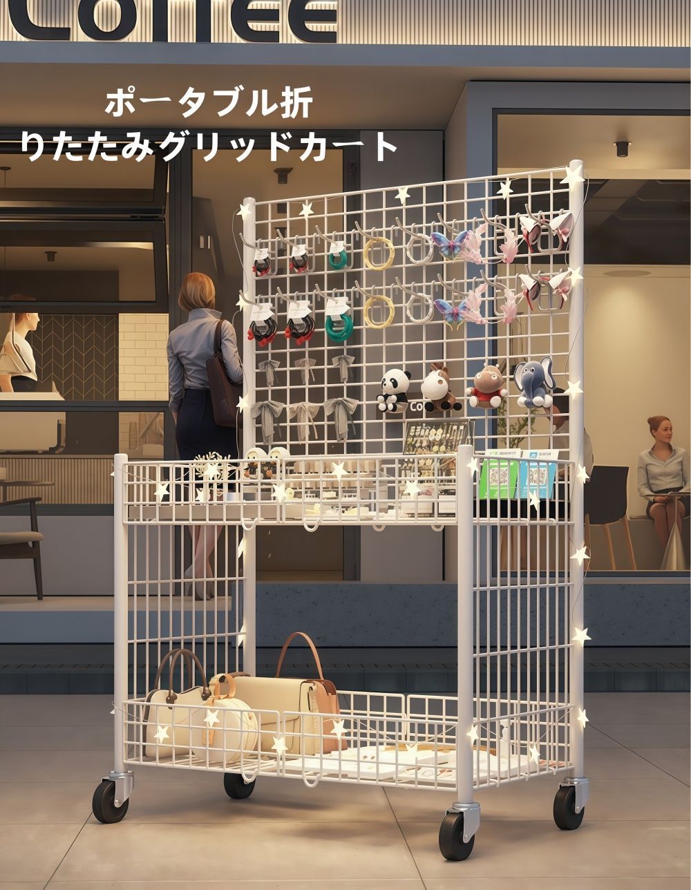 看板付き屋台セット 屋台販売台 折りたたみ式 移動販売 実演販売 販促 ブース 机 テーブル 販売台 イベント フリマ カー