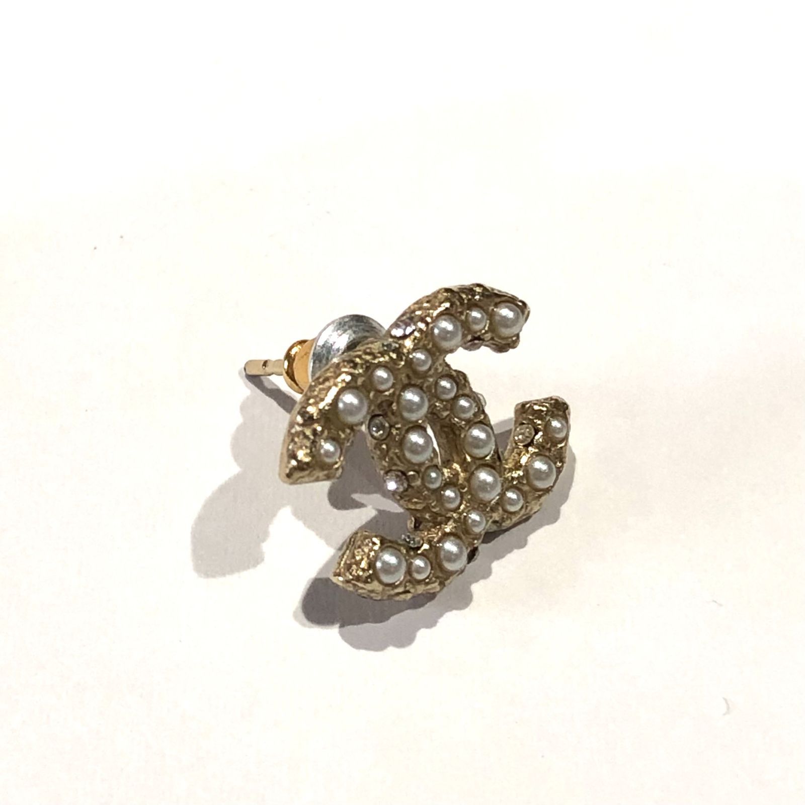 ▽CHANEL/シャネル ココマーク パールピアス A15 片耳のみ ライン 