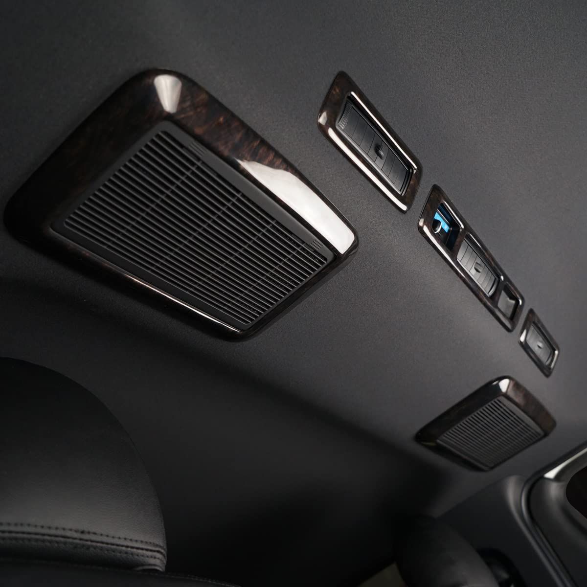 商品 TRISTAR S ハイエース レジアスエース 200系 4型 5型 6型 7型 リアエアコン用 インテリアパネル 5点セット ダークプライム 黒木目マホガニー調