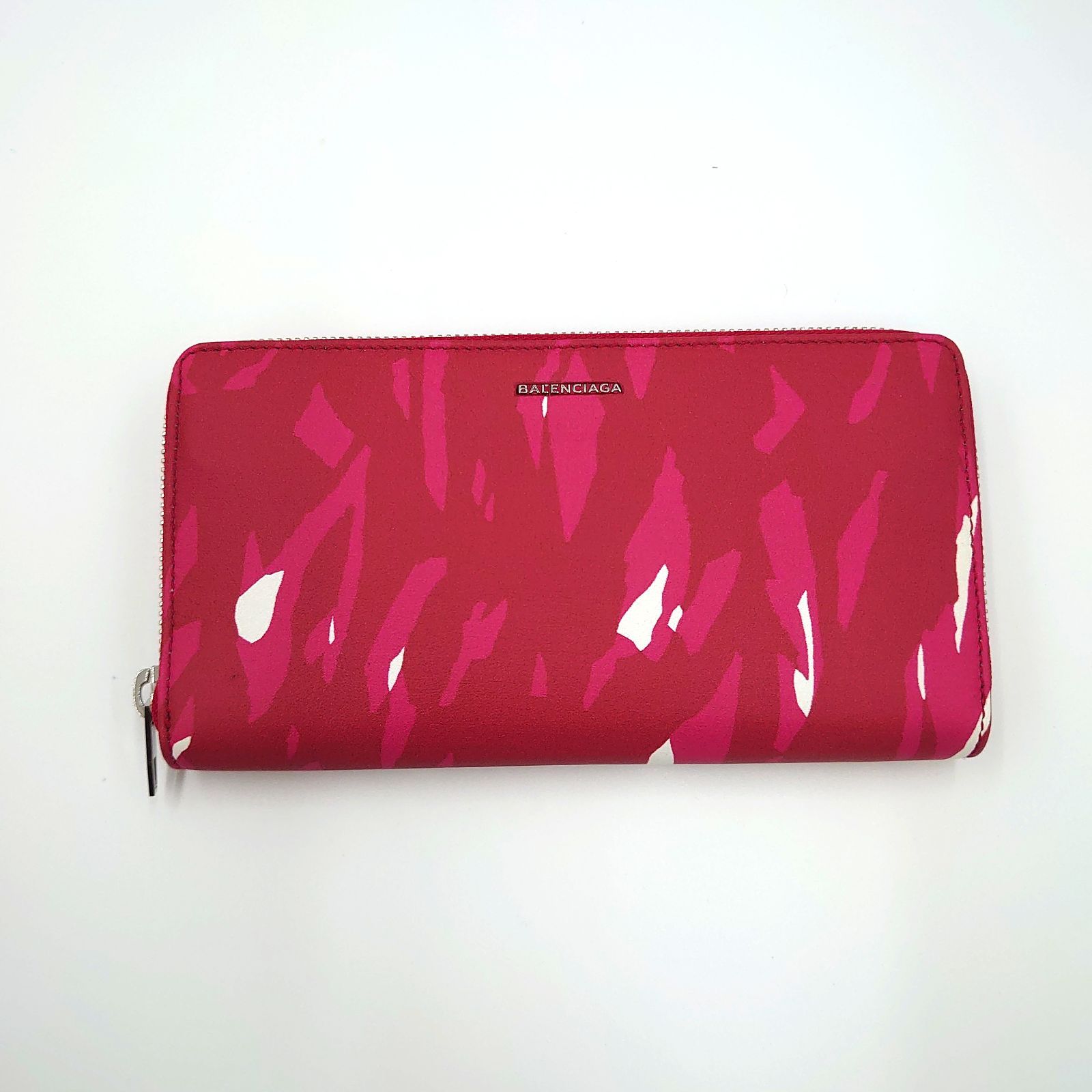 BALENCIAGA 長財布 ラウンドファスナー レザー レッド 392124