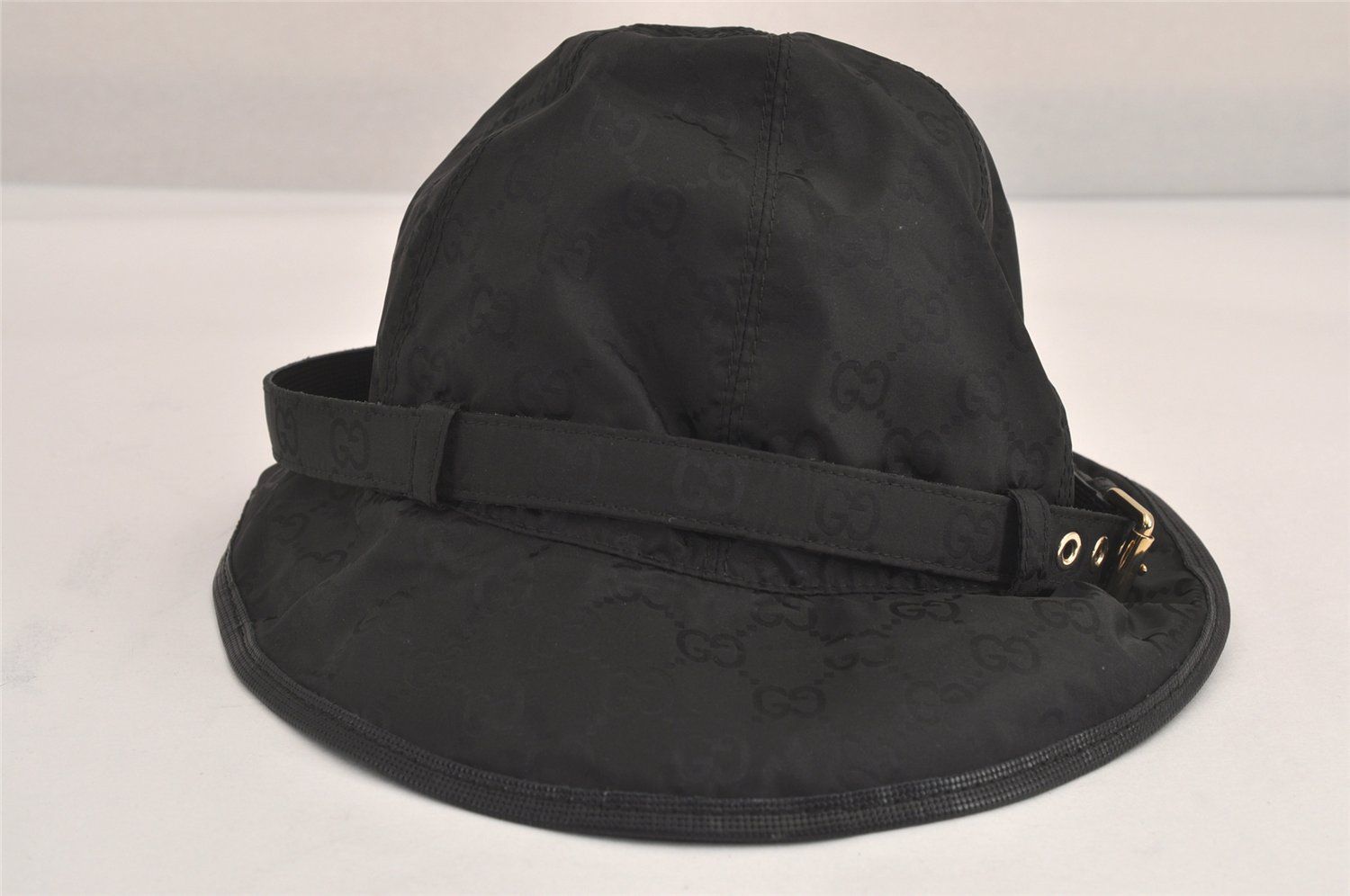 GUCCI グッチ ハット　ヴィンテージ　Lサイズ GUCCI グッチ ヴィンテージ バケットハット GGナイロン レザー サイズ