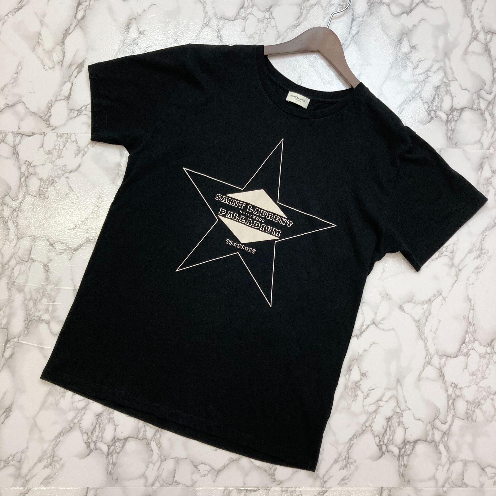 【Saint Laurent】ロゴ コットン Tシャツ ブラック 14577849_54474722_600.jpg