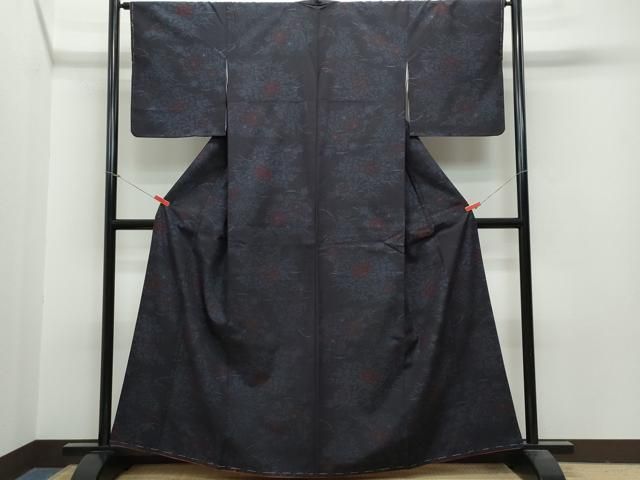 平和屋着物○本場染大島紬 雪輪舞桜 正絹 逸品 AAAZ0159zg