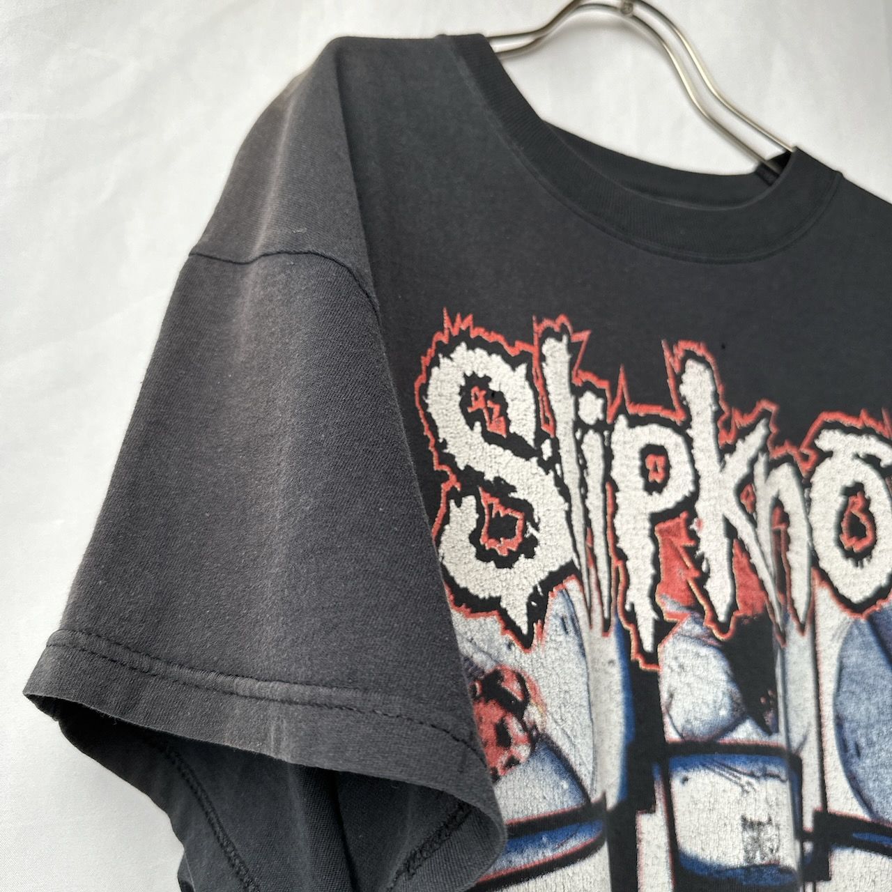 Slipknot 両面 プリント バンドT バンT ロックT 音楽 ダメージ くすみ