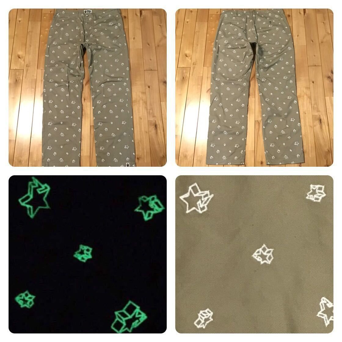 蓄光 BAPE STA 刺繍 パンツ a bathing ape star ☆蓄光☆ XL BAPE STA 刺繍 パンツ a bathing ape BAPESTA pants