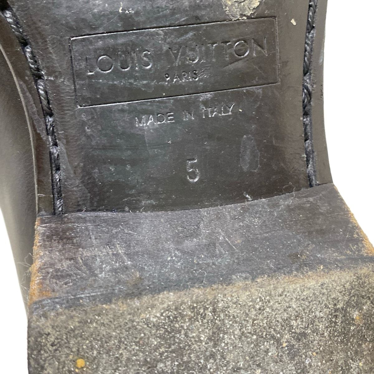  LOUIS VUITTON ルイヴィトン シューズ 5 メンズ - 黒 アウトソール張替済 レザー その他 靴