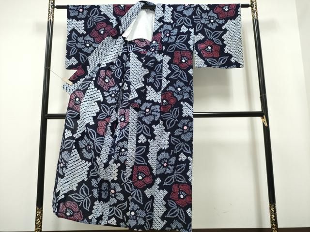 平和屋着物∴夏物 浴衣 有松鳴海絞り 椿 綿 CAAY4496ng