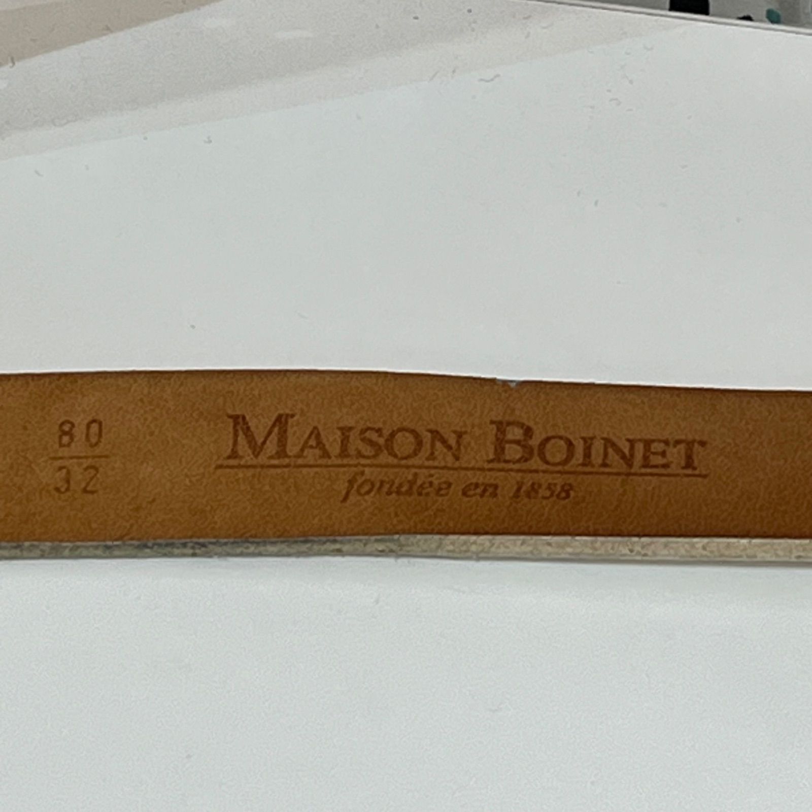 美品　MAISON BOINET ハラコレザー ベルト 80/32 Amazon | メゾンボワネ MAISON BOINET ナローベルト レザー