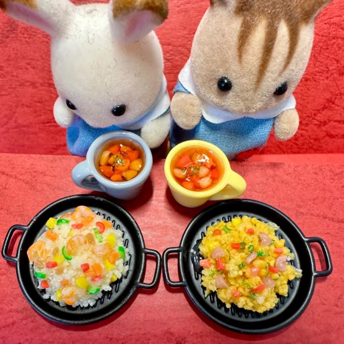 247エビピラフandカレーピラフセット ⭐️ミニチュアフード エビピラフ カレーピラフ ドールハウス リカちゃん シルバニア 食品サンプル  フェイクフード ミニチュア - メルカリ