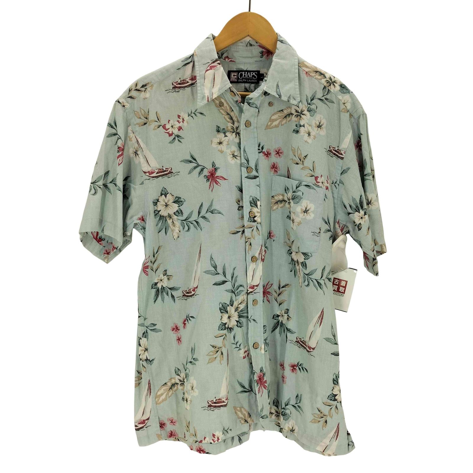 チャップスラルフローレン CHAPS RALPH LAUREN 90-00S ハイビスカスボタンダウンシャツ メンズ JPN：L 