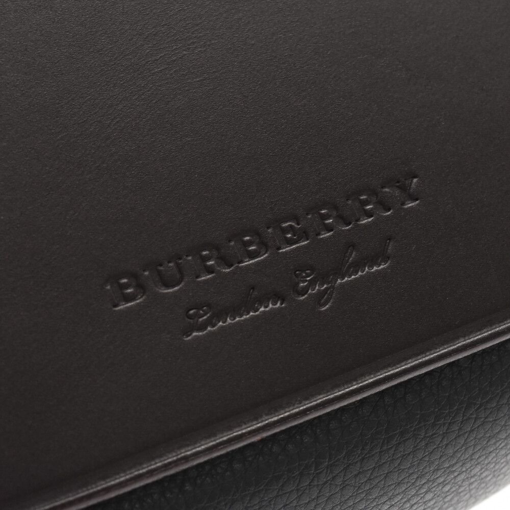 BURBERRY (バーバリー) レザー フラップ ショルダーバッグ ゴールド