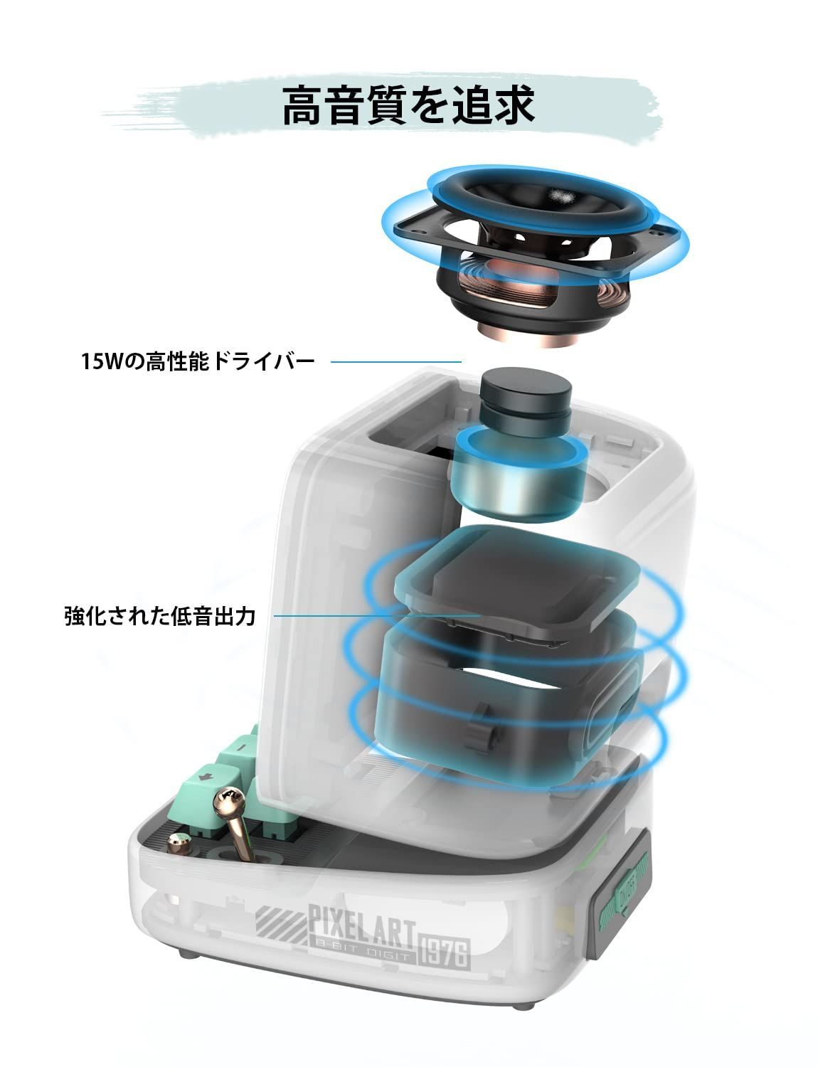 人気商品】Ditoo-ProポータブルBluetoothスピーカー3.55インチLED