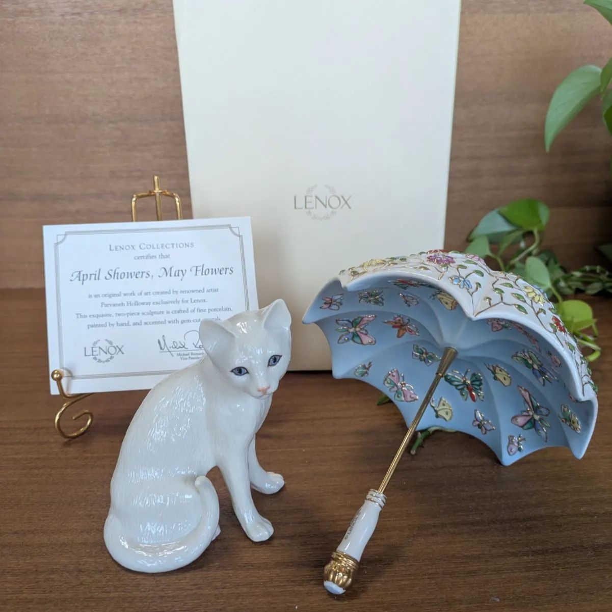 専用箱付属 LENOXレノックス セール ペルシャ猫24K キャット4月の雨 5月
