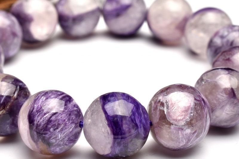 １点物 シリカたっぷり エンジェルシリカ チャロアイト 14mm ブレスレット パワーストーン 天然石 _MA7806