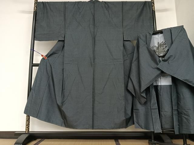 平和屋着物●男性 本場大島紬 アンサンブル 120亀甲 総絣 正絹 AABA8823zg