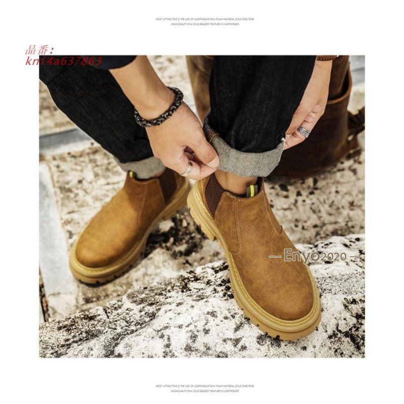 ブーツ メンズ ワークブーツ スノーブーツ ハイカット 厚底 滑り止め ビジネス 履きやすい 秋冬 防寒 トレンド 保温 裏起毛 アメカジ カジュアル kni 4 a 637863
