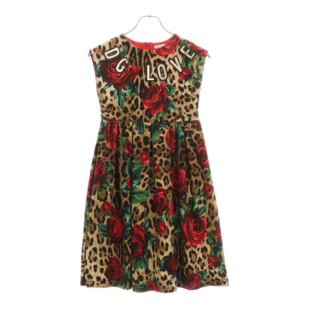 DOLCE&GABBANA ローズレオパードドレス DOLCE & GABBANA (ドルチェアンドガッバーナ) DG LOVE Leopard