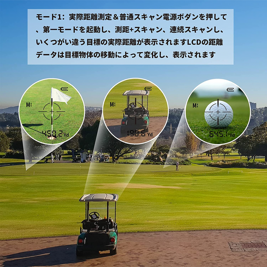 ゴルフ距離計レーザー距離計持つところが革になってる測定距離範囲5-650ヤード