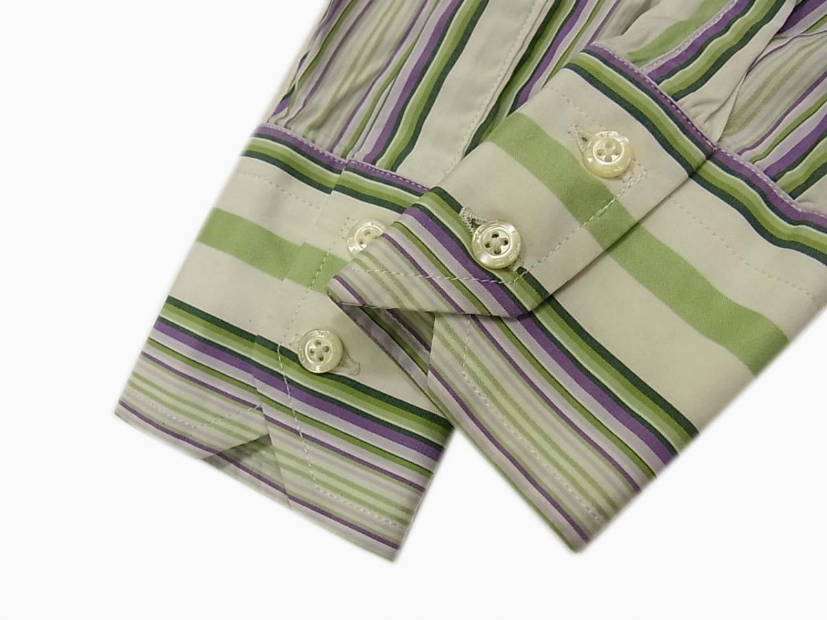 ◇ETRO Milano 長袖シャツ マルチストライプ柄 ブラウス 美シルエット 