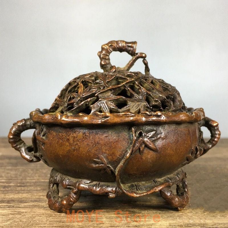 竹節香炉 茶道香炉 銅製 香道具 装飾品 工芸品 置物