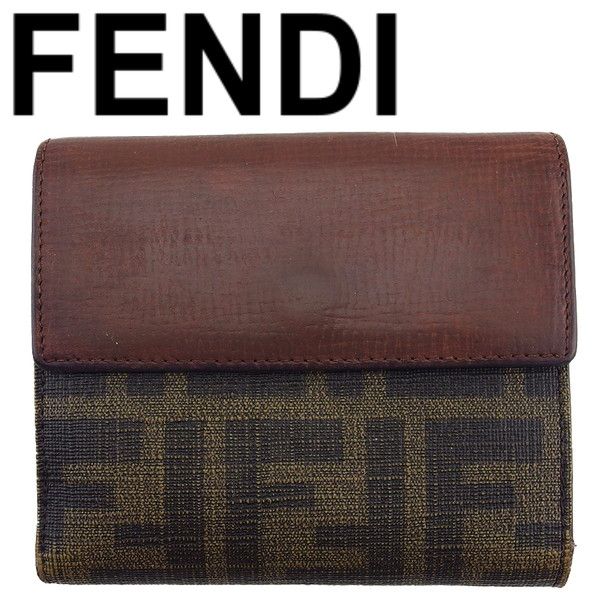 フェンディ FENDI キーケース ズッキーノ ブラウン ブラック