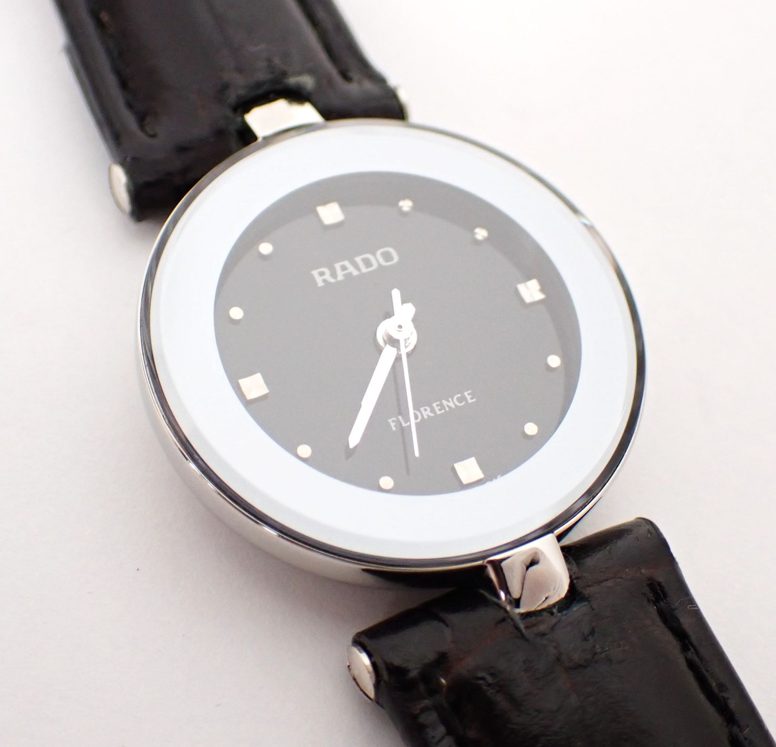 美品 RADO(ラドー) フローレンス 318.3744.4 SS/革 QZ クォーツ 電池  