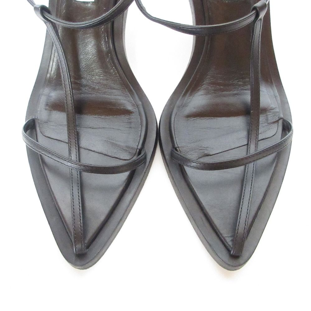 美品 JIL SANDER ジルサンダー レザー ローヒール アンクルストラップ 