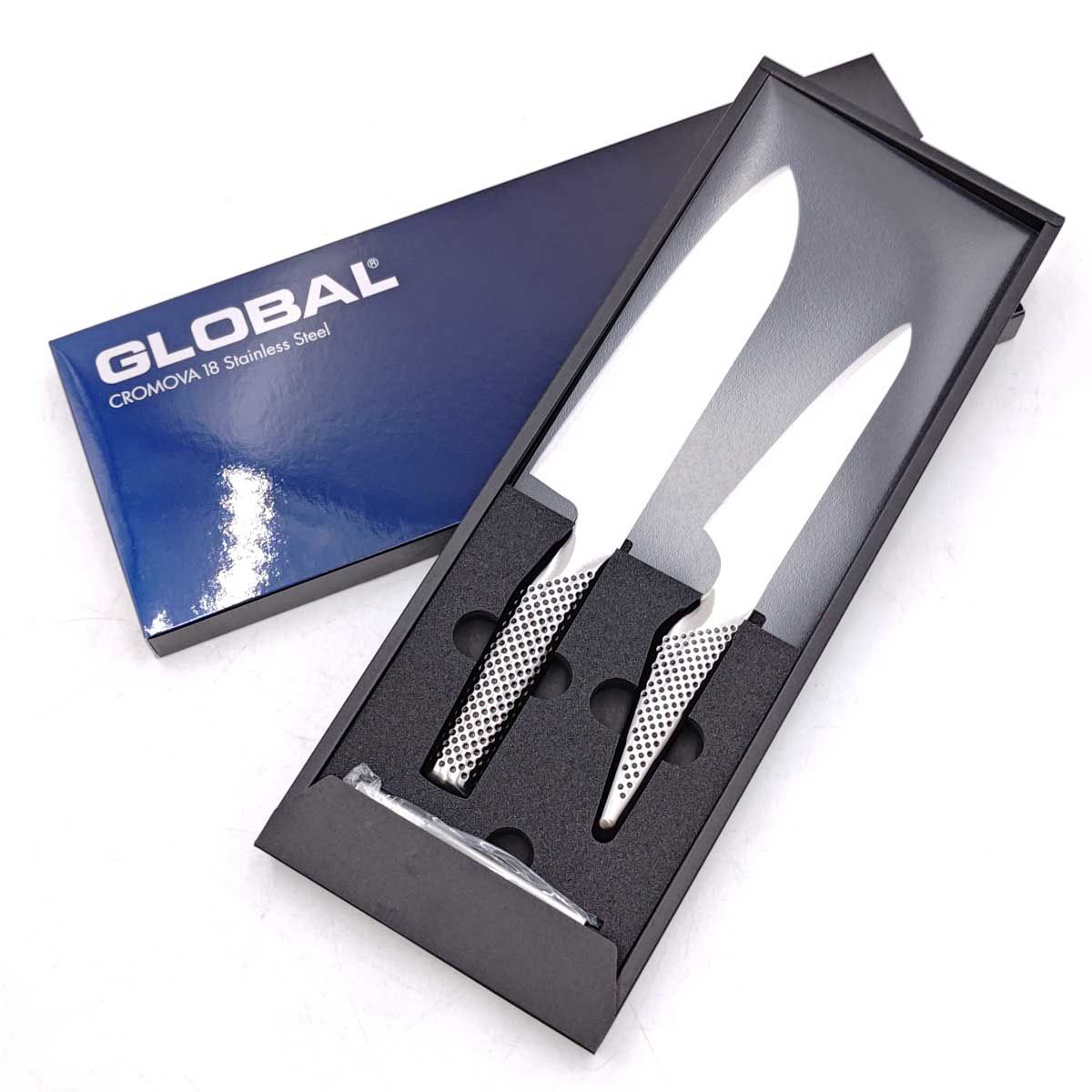 GLOBAL グローバル 三徳3点セット 三徳包丁18cm G-46 ペティーナイフ13cm GS-3 スピードシャープナー GSS-01 GST-B46