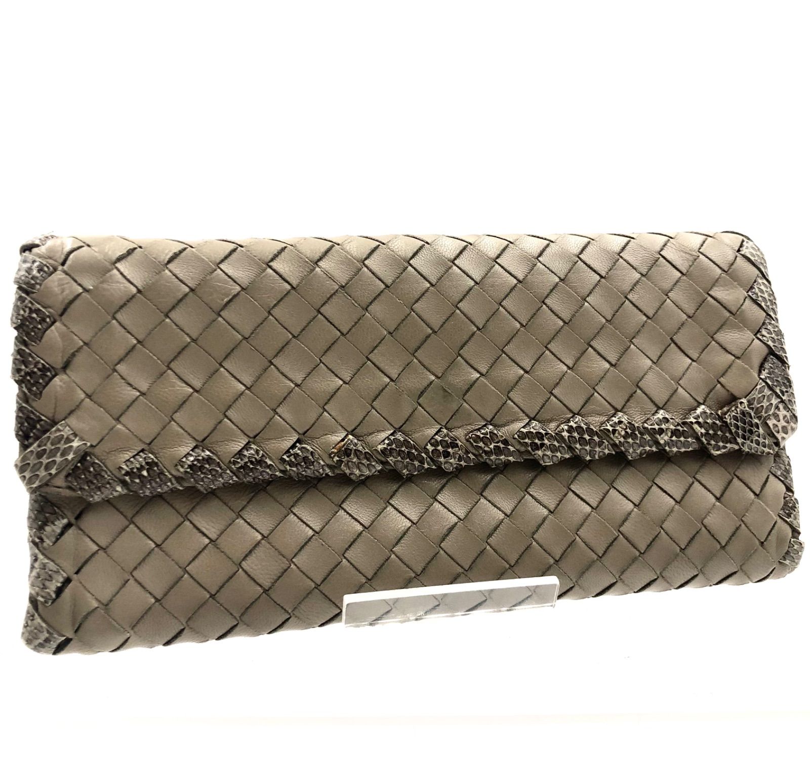 本日限定☆希少✨BOTTEGA VENETA 長財布 パイソン イントレチャート □極美品□希少□Bottega Veneta ボッテガヴェネタ イントレチャート