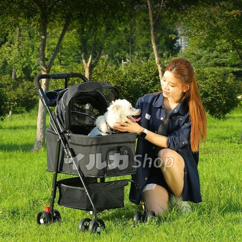 折りたたみ式犬猫兼用ペットバギー ドッグカート