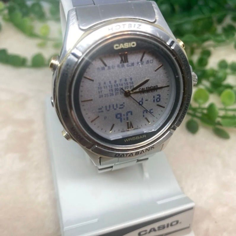 カシオ CASIO ABX-630 データバンク HOTBIZ アナデジ DETABANK メンズ 腕時計