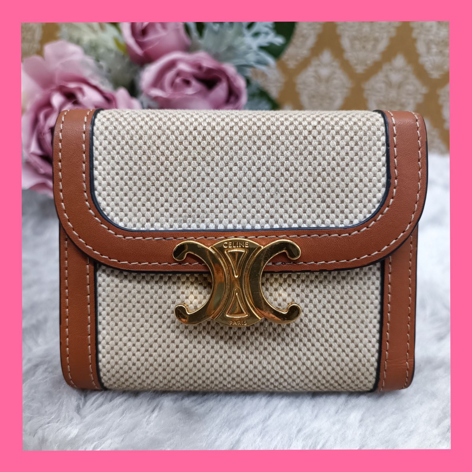 CELINE 》 セリーヌ スモール フラップウォレット トリオンフ