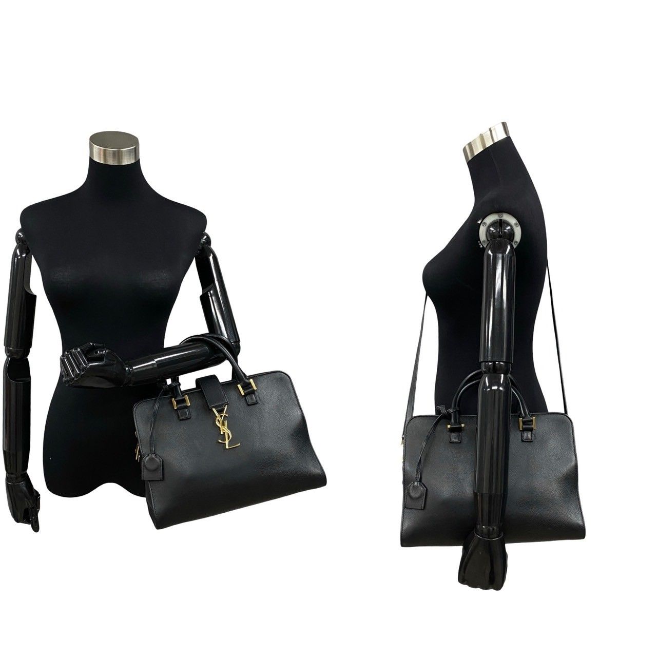 極 美品 袋付き SAINT LAURENT サンローラン ベイビー カバス YSL ロゴ