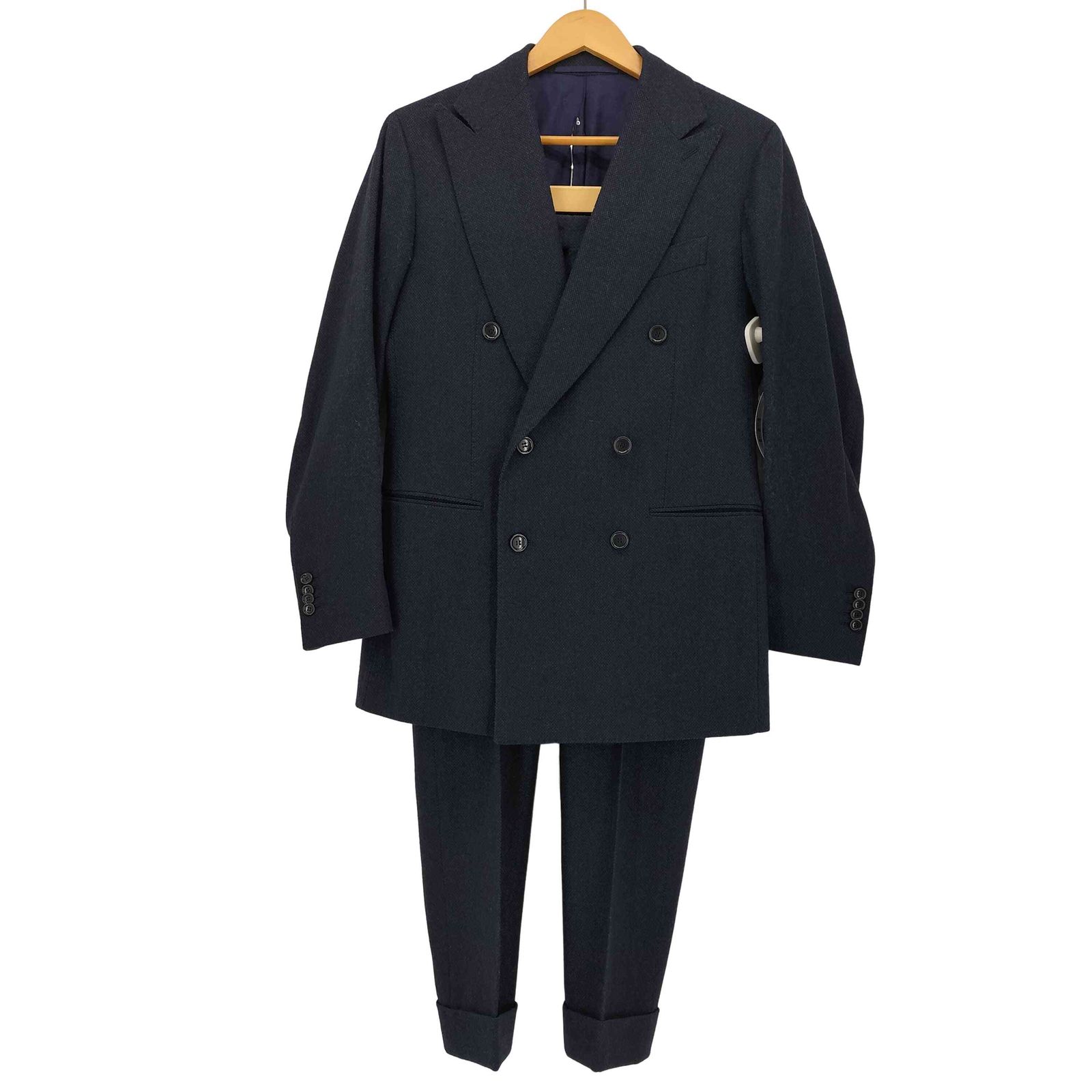 ユーズドフルギ 古着 STILE LATINO NAPOLI セットアップ ウール 剣襟 ダブルプレストテーラードジャケット スラックス メンズ 46