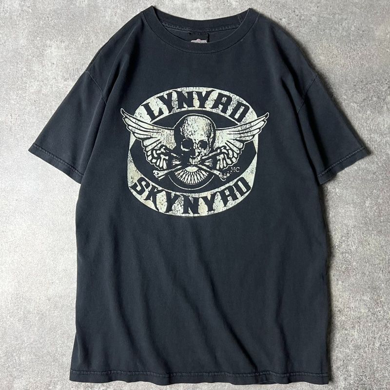 00s Lynyrd Skynyrd オフィシャル 2004 スカル プリント 半袖 T