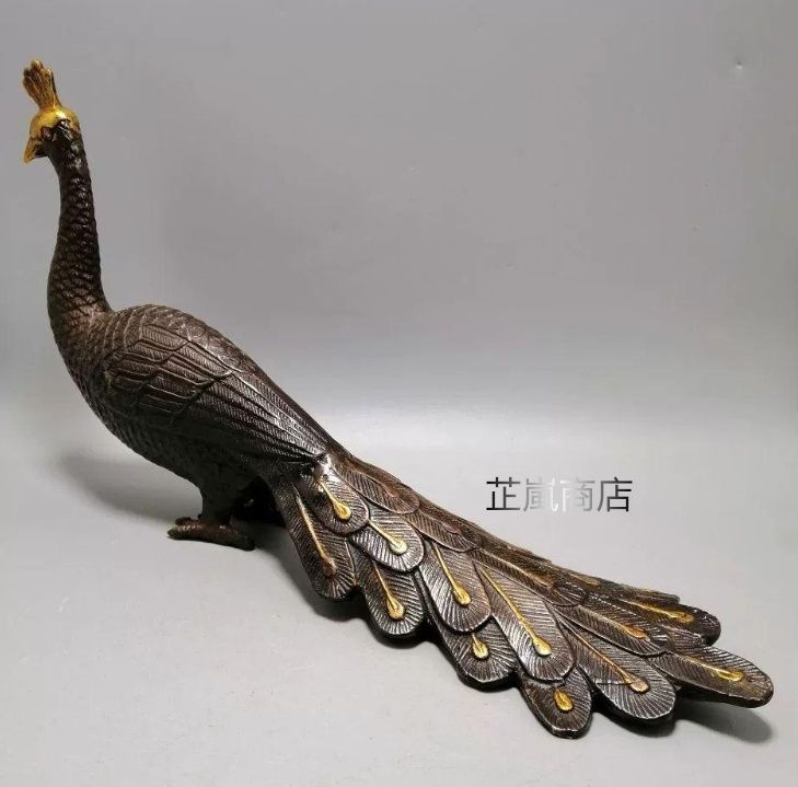 銅製 美しい孔雀 リビング 玄関 お茶台 机 本棚 装飾品 工芸品 置物