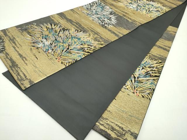 平和屋本店□極上 本加賀友禅作家 木村雨山 六通柄袋帯 唐織 松葉 金