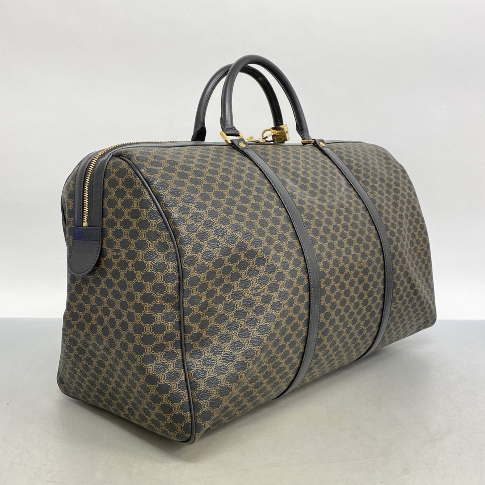 セリーヌ Celine セリーヌ ボストンバッグ マカダム ブラック ブラウン メンズ レディース