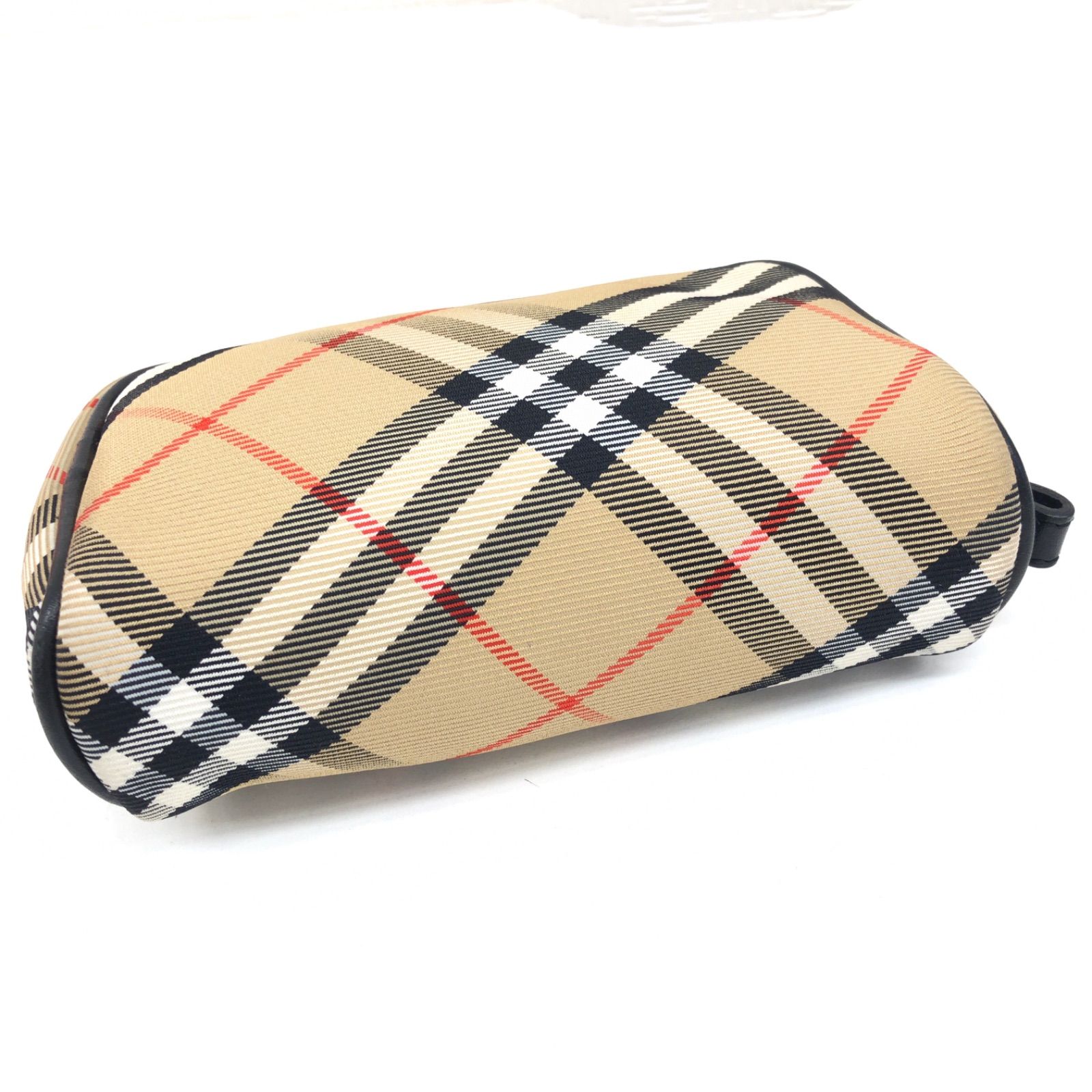 BURBERRY チェック柄ポーチ ベージュ/レッド チェック ポーチ (サンド) - チルドレンズ | Burberry®公式サイト