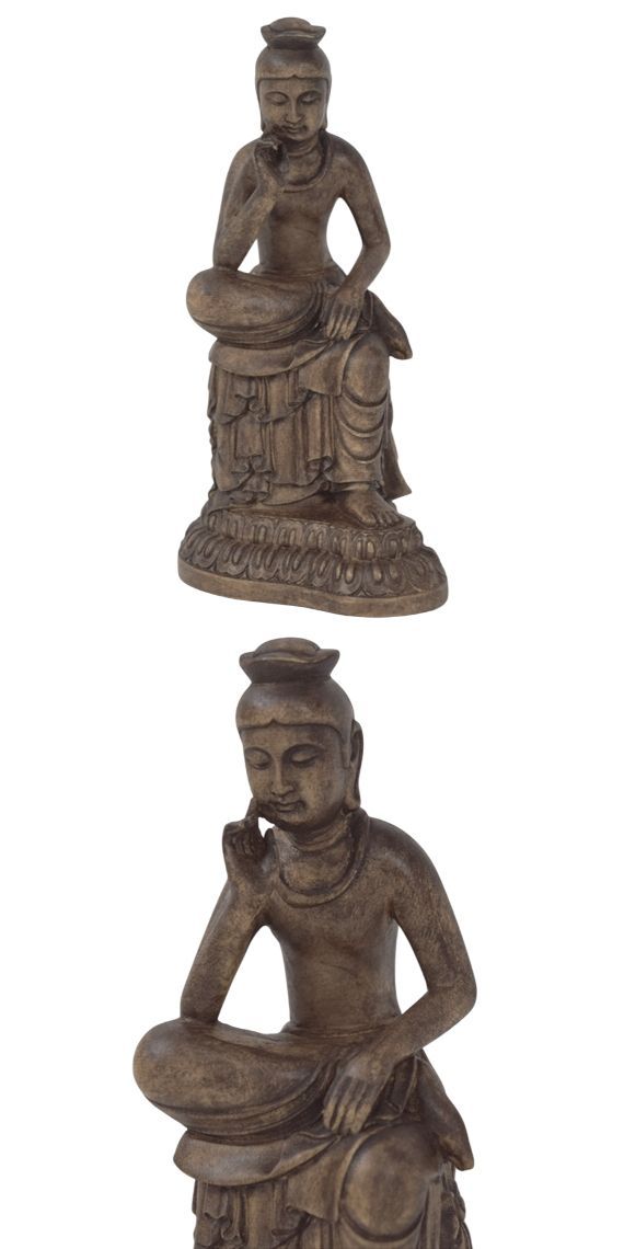 弥勒菩薩 木彫 仏像 彫刻 置物 Amazon｜弥勒菩薩 仏像 木彫仏像 【弥勒菩薩半跏思惟像】仏壇