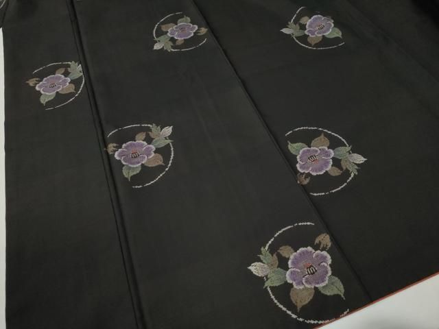 平和屋着物○本場大島紬 7マルキ 地空き 椿 正絹 逸品 CAAW7692yc 平和屋