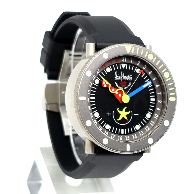 楠本質店|元住吉 アランシルベスタイン|ALAIN SILBERSTEIN マリン20 MV0302B 200ｍ防水 100本 チタン ポインターデイト ダイバーズ メンズ 腕時計