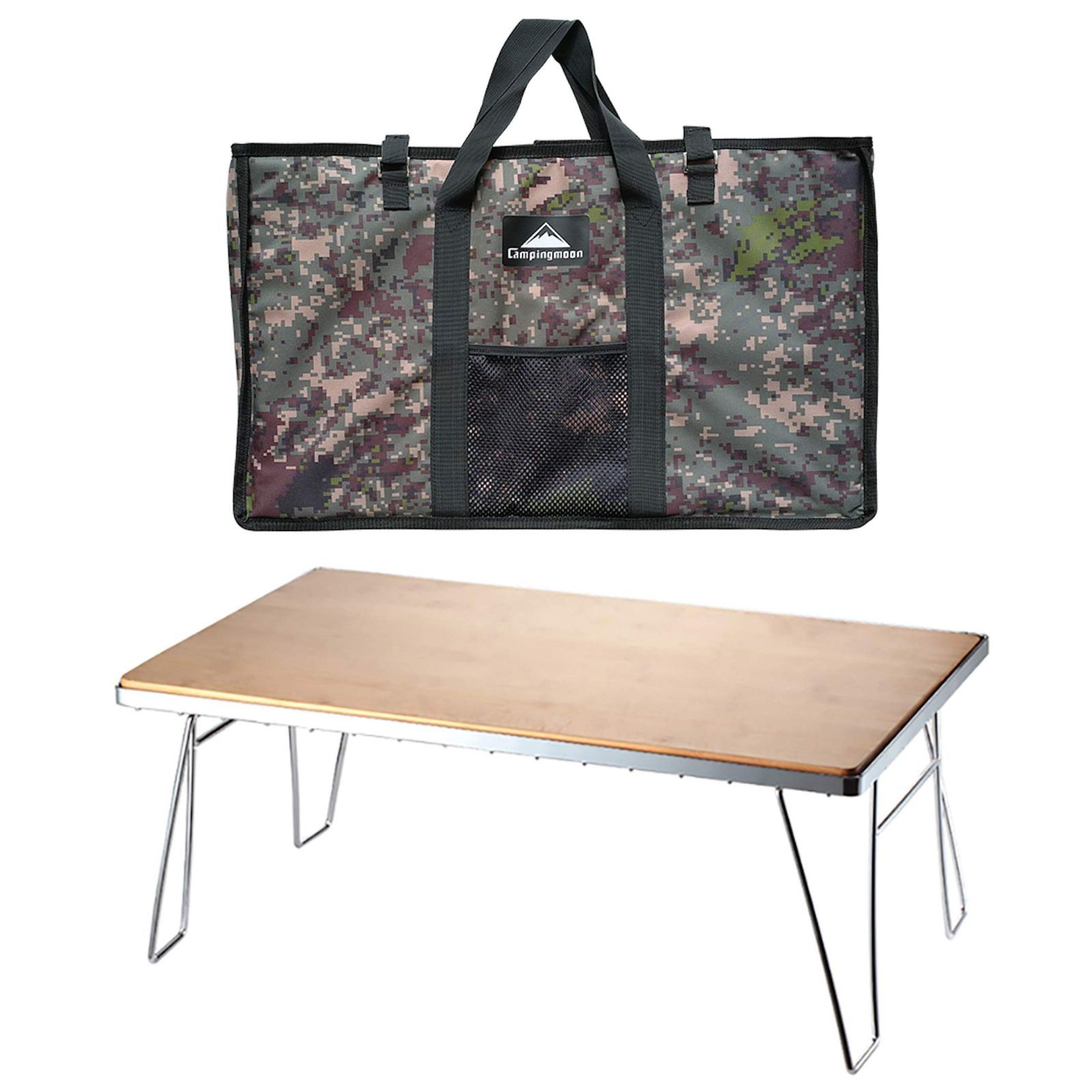 Style 本体T-230A|竹製天板セット キャンピングムーン CAMPING MOON フィールドラック グラウンドラック オールステンレス製 収納バック付き 本体T-230A|竹製天板セット T-230A-TP