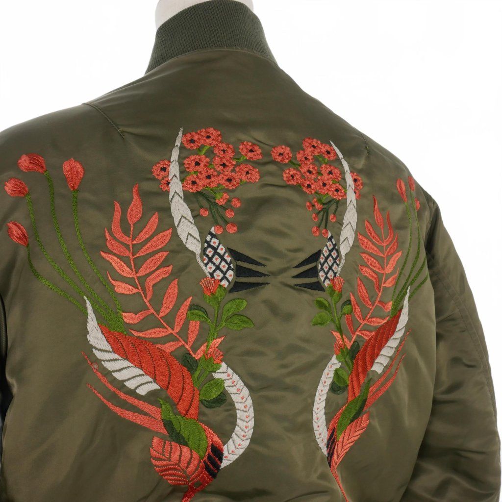 マメクロゴウチ Mame Kurogouchi 15AW 刺繡 MA-1 フライトジャケット 
