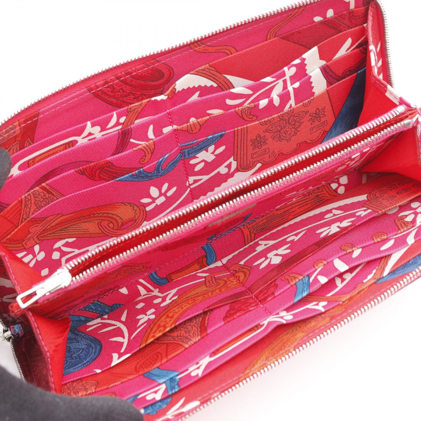 エルメス HERMES ラウンド長財布 アザップロング シルクイン ローズ  